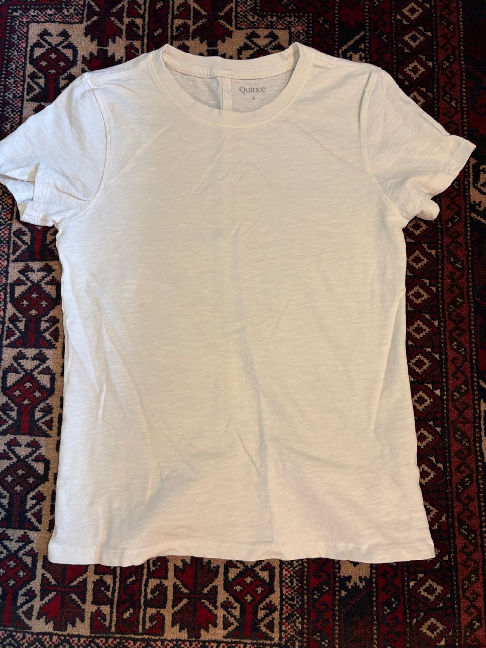 Quince White Short-Sleeve Crewneck Tee